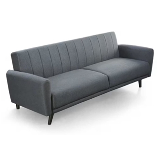 AXEL II SOFA CAMA TELA F165-28 COLOR GRIS OSCURO PATA NEGRA - Imagen 1