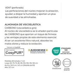 IVORIMATEX ALMOHADA CARBONO VENT VISCO LOVE - Imagen 2