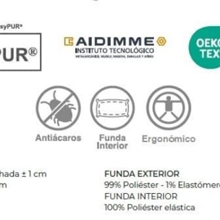 IVORIMATEX ALMOHADA MODELO CERVICAL TIBI CARBONO VISCO LOVE 61 / 70 - Imagen 2