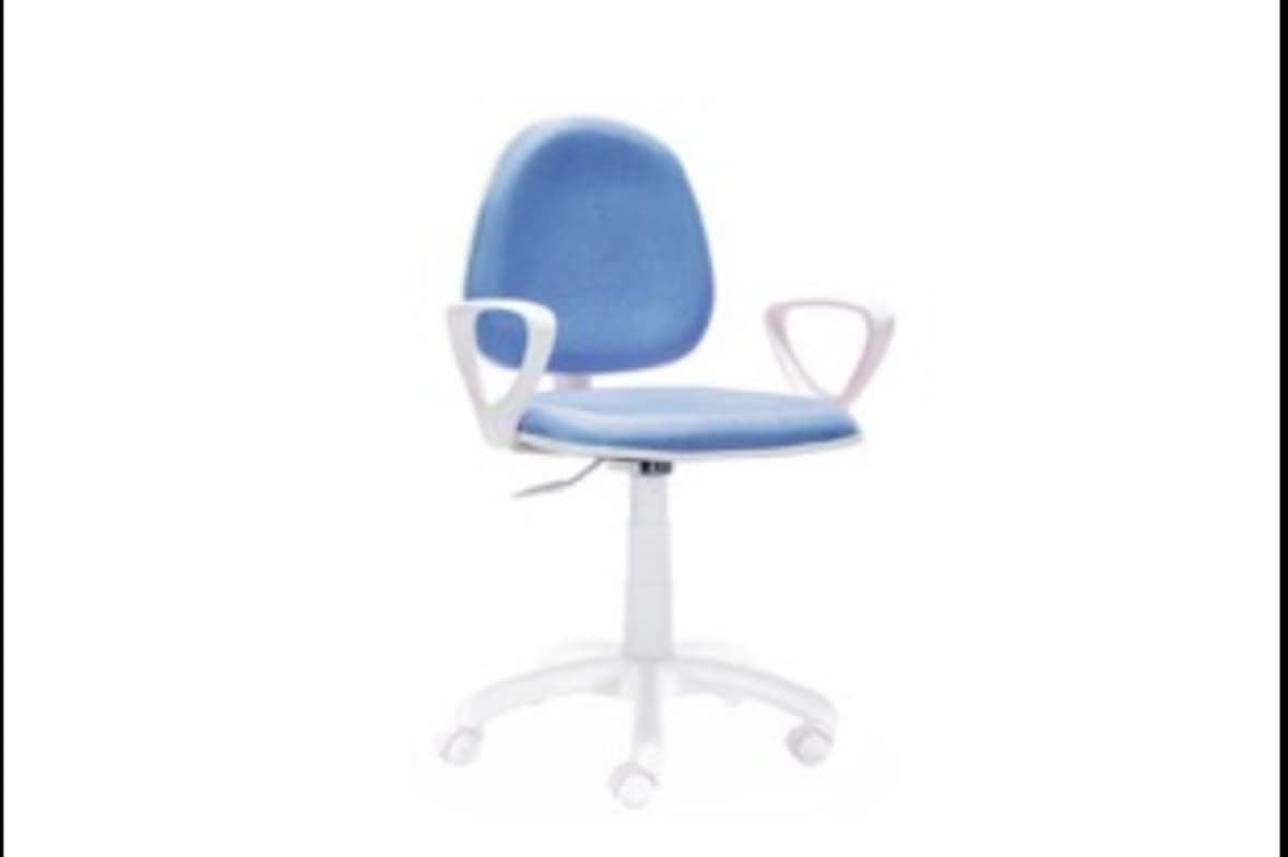 SILLA DE ESCRITORIO GIRATORIA MODELO DOLPHIN AZUL / ESTRUCTURA BLANCA - Imagen 1