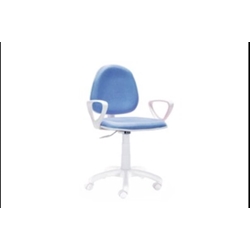 SILLA DE ESCRITORIO GIRATORIA MODELO DOLPHIN AZUL / ESTRUCTURA BLANCA - Imagen 1