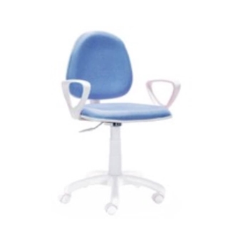 SILLA DE ESCRITORIO GIRATORIA MODELO DOLPHIN AZUL / ESTRUCTURA BLANCA - Imagen 1