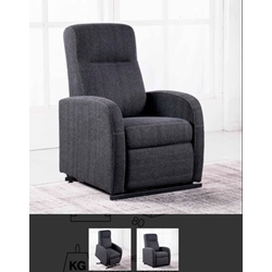 SILLON RELAX LEVANTAPERSONAS TEJIDO BALI GRIS MARENGO JASPEADO - Imagen 1