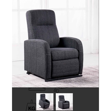 SILLON RELAX LEVANTAPERSONAS TEJIDO BALI GRIS MARENGO JASPEADO - Imagen 1