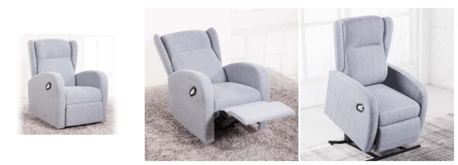 SILLON RELAX TRADE OREJERO ELEVADOR TEJIDO BALI GRIS PEARL - Imagen 2